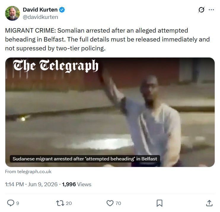 David Kurten: MIGRANT CRIME…