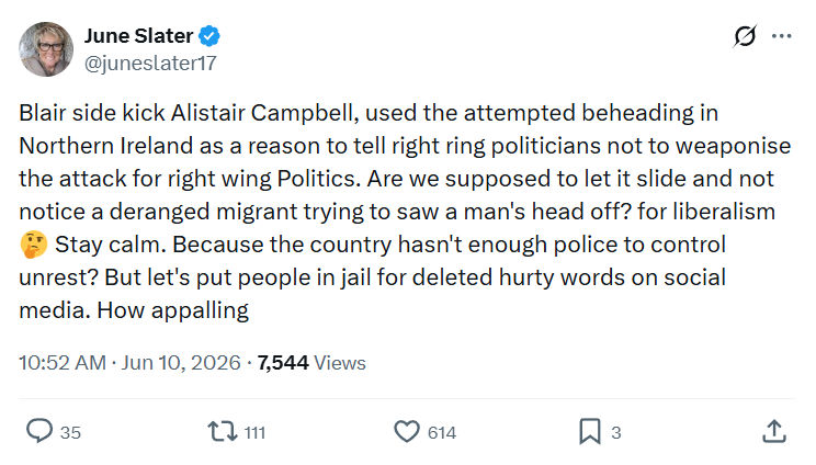 June Slater: Blair side kick Alistair Campbell…