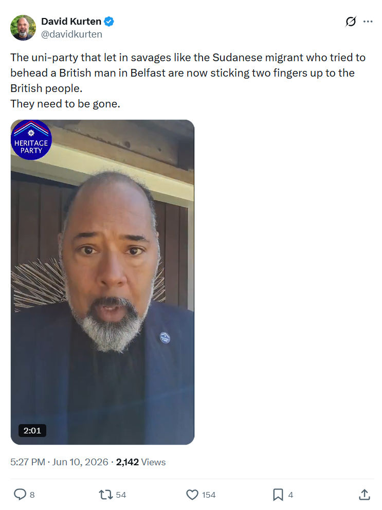 David Kurten: The uni-party that let in savages…