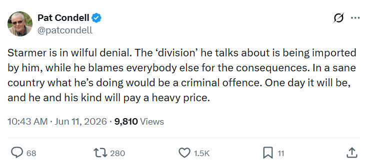 Pat Condell: Starmer is in wilful denial…