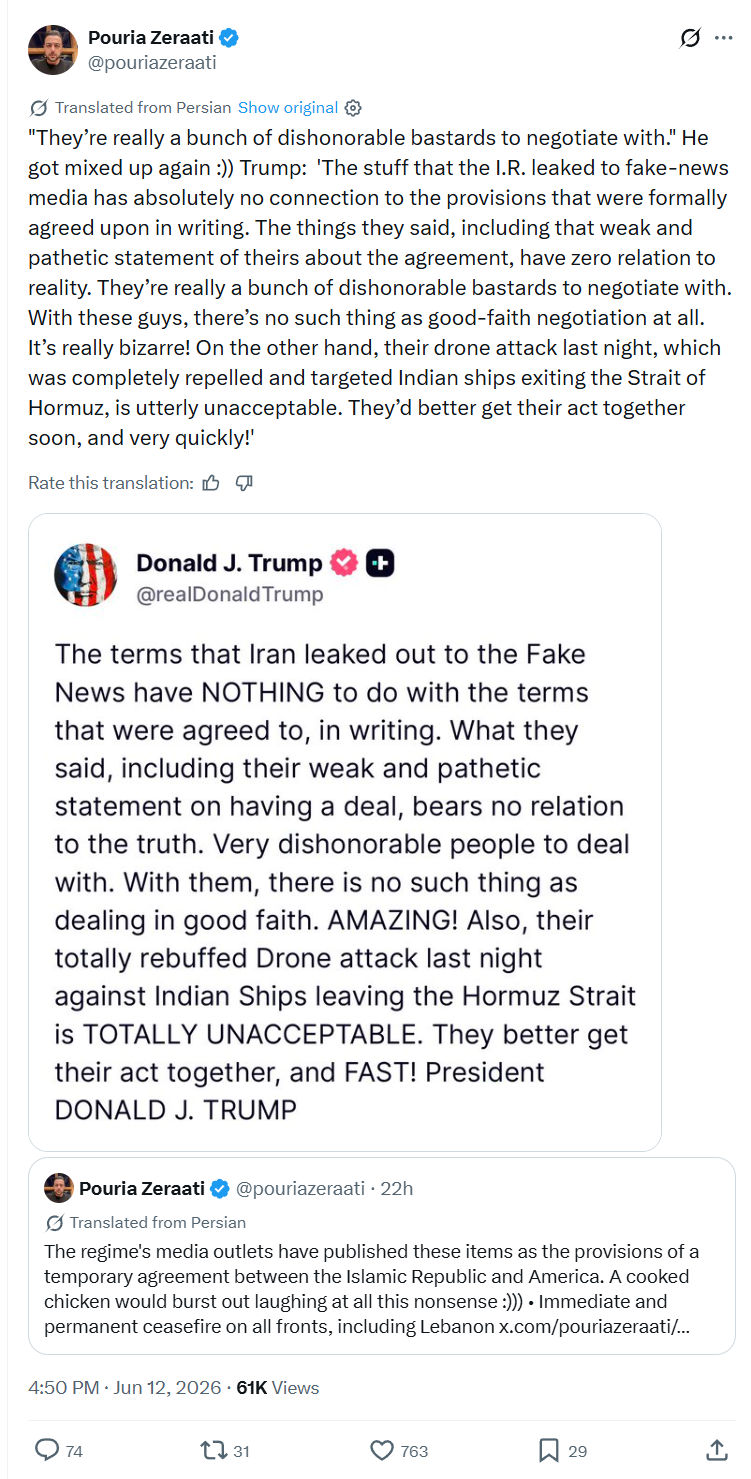 Pouria Zeraati: They’re really a bunch of dishonorable bastards…