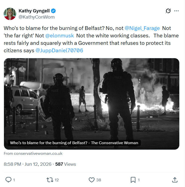 Kathy Gyngell: Who's to blame for the burning of Belfast?…
