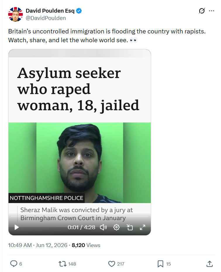 David Poulden: Britain’s uncontrolled immigration is flooding…