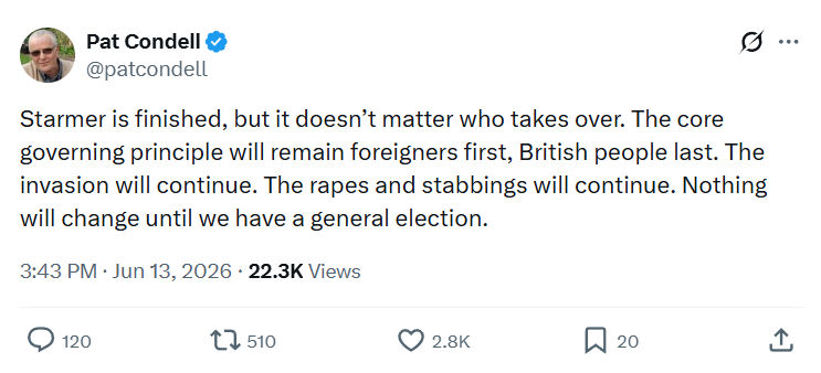 Pat Condell: Starmer is finished, but…
