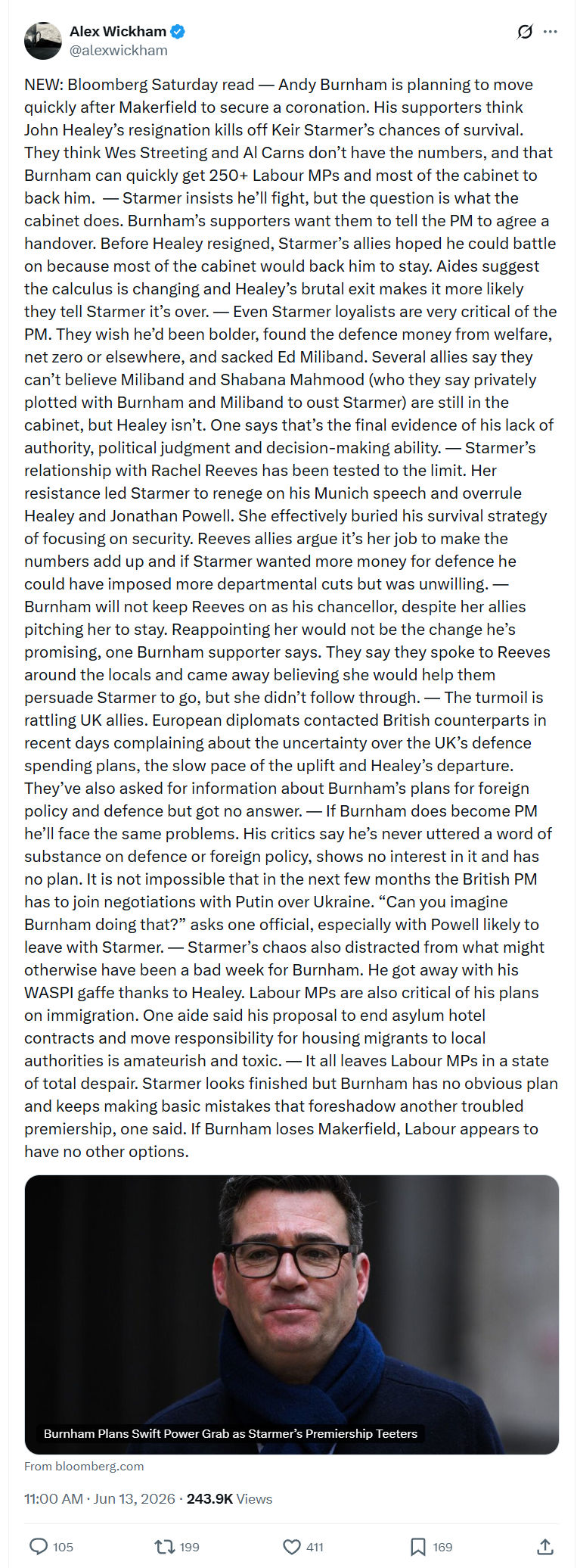 Alex Wickham: NEW: Bloomberg Saturday read…