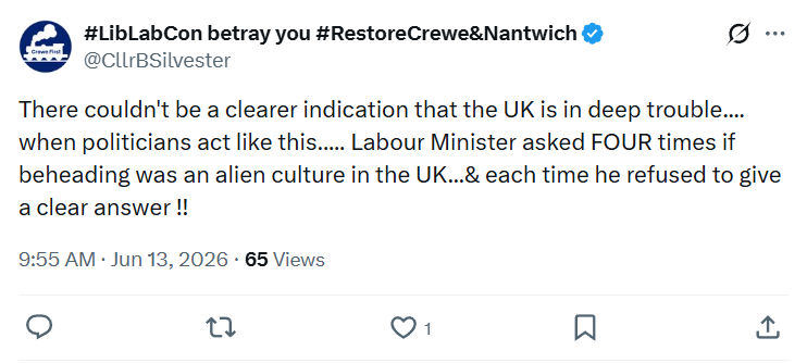 Clr Brian Silvester: There couldn't be a clearer indication…
