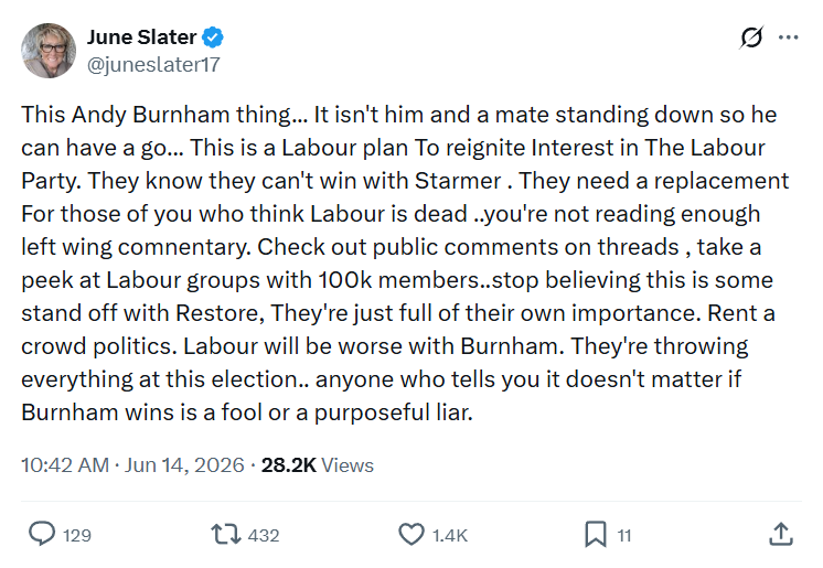 June Slater: This Andy Burnham thing...