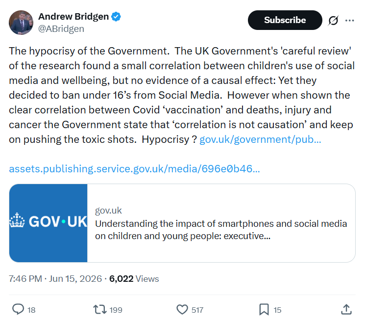 Andrew Bridgen: The hypocrisy of the Government...
