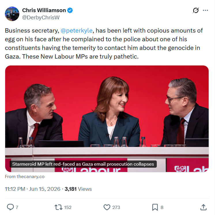 Chris Williamson: Business secretary,  @peterkyle , has been ...
