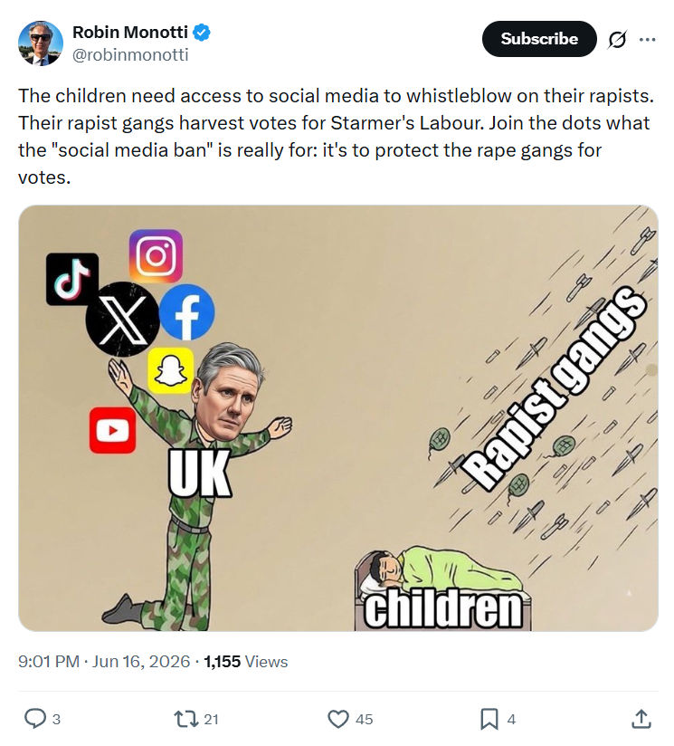 Robin Monotti: The children need access to social media...