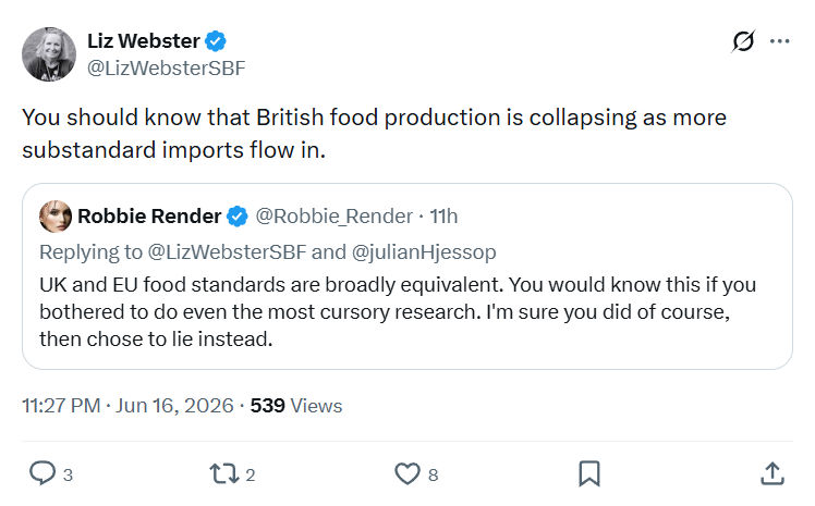 Liz Webster: You should know that British food ...