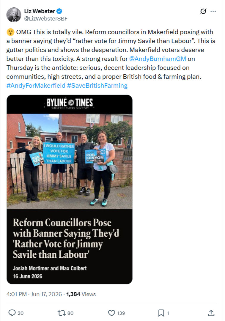 Liz Webster:  OMG This is totally vile...