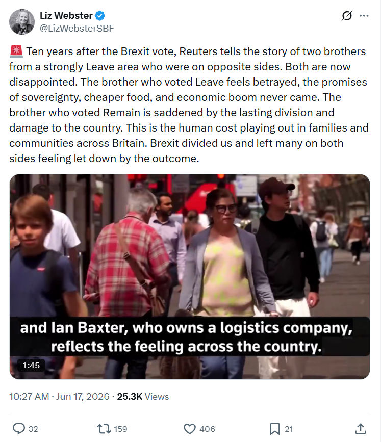 Liz Webster: Ten years after the Brexit vote...