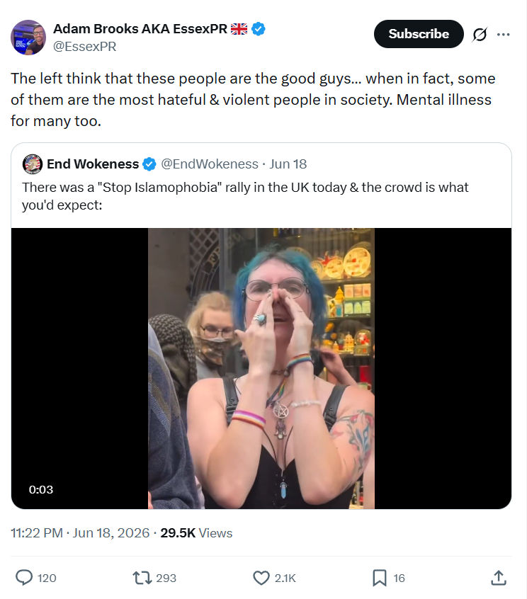 Adam Brooks: The left think that these people...