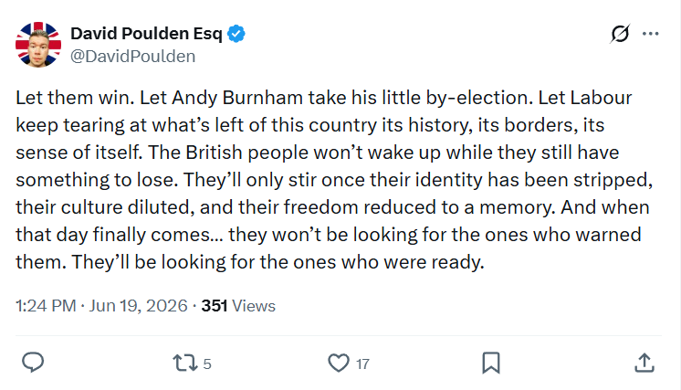 David Poulden: Let them win. Let Andy Burnham...