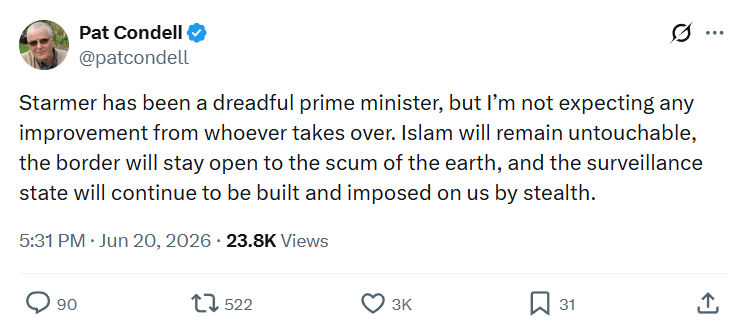 Pat Condell: Starmer has been a dreadful prime minister...