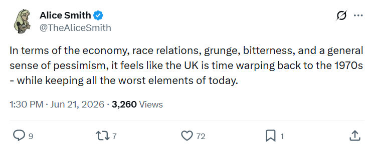 Alice Smith: In terms of the economy, race...