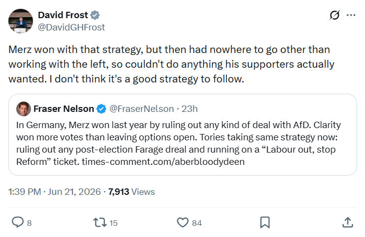 David Frost: Merz won with that strategy...