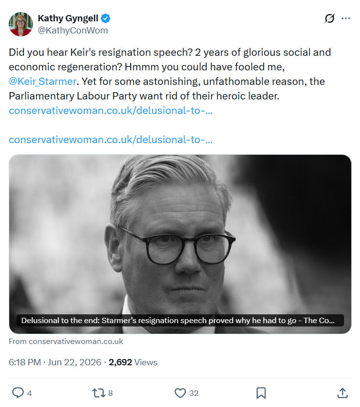 Kathy Gyngell: Did you hear Keir's resignation...