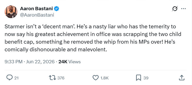 Aaron Bastani: Starmer isn’t a ‘decent man’...