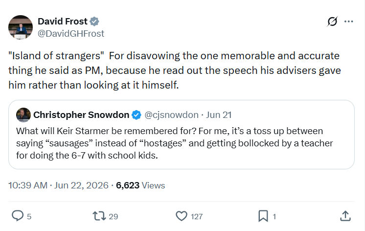David Frost: Island of strangers  For disavowing the...