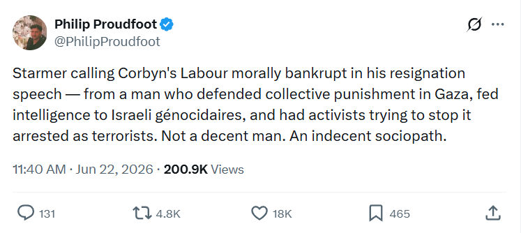 Philip Proudfoot: Starmer calling Corbyn's Labour morally...