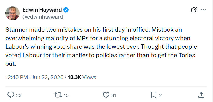 Edwin Hayward: Starmer made two mistakes on...