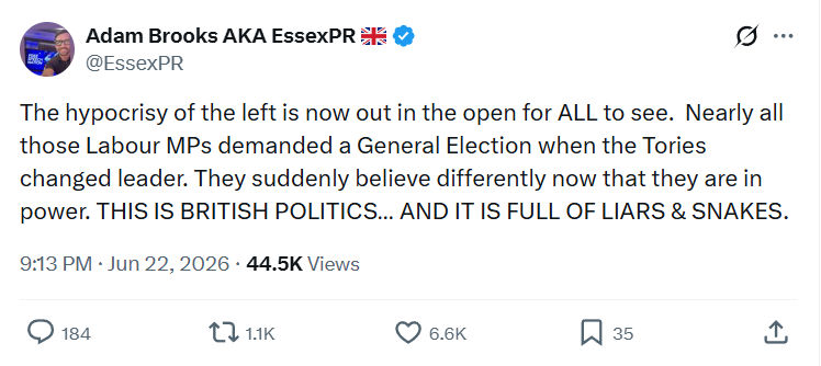 Adam Brooks: The hypocrisy of the left is now...