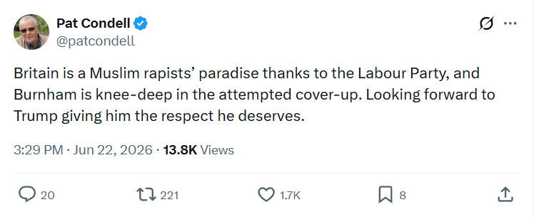 Pat Condell: Britain is a Muslim rapists’ paradise thanks...
