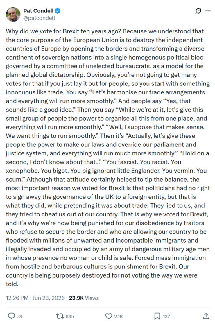 Pat Condell: Why did we vote for Brexit ten years...