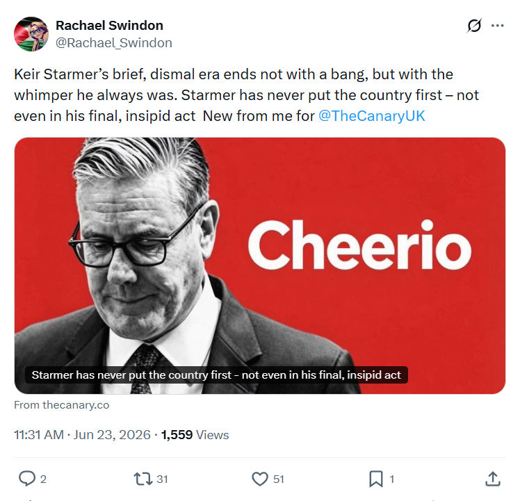 Rachael Swindon: Keir Starmer’s brief, dismal era ends...