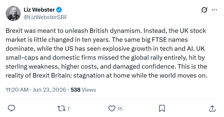 Liz Webster: Brexit was meant to unleash British...