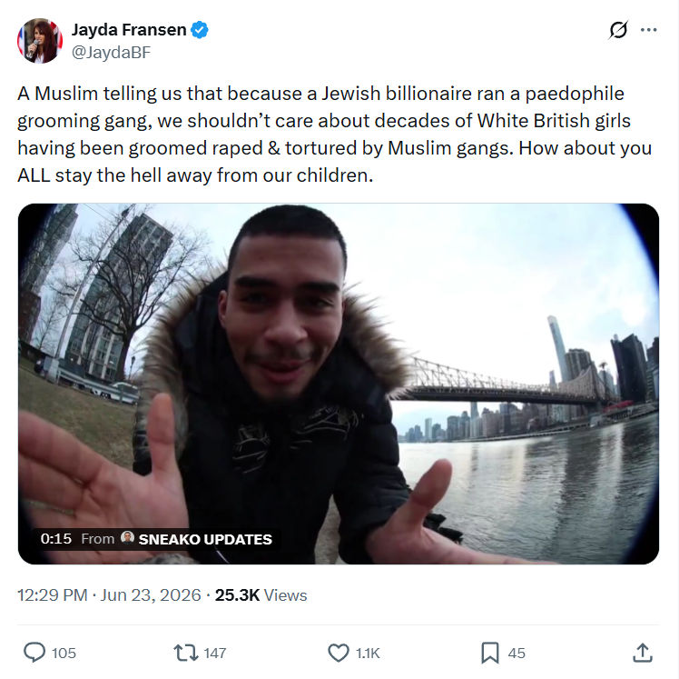 Jayda Fransen: A Muslim telling us that because...