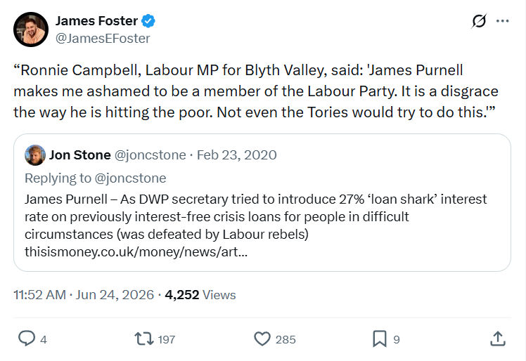 James Foster: Ronnie Campbell, Labour MP for...