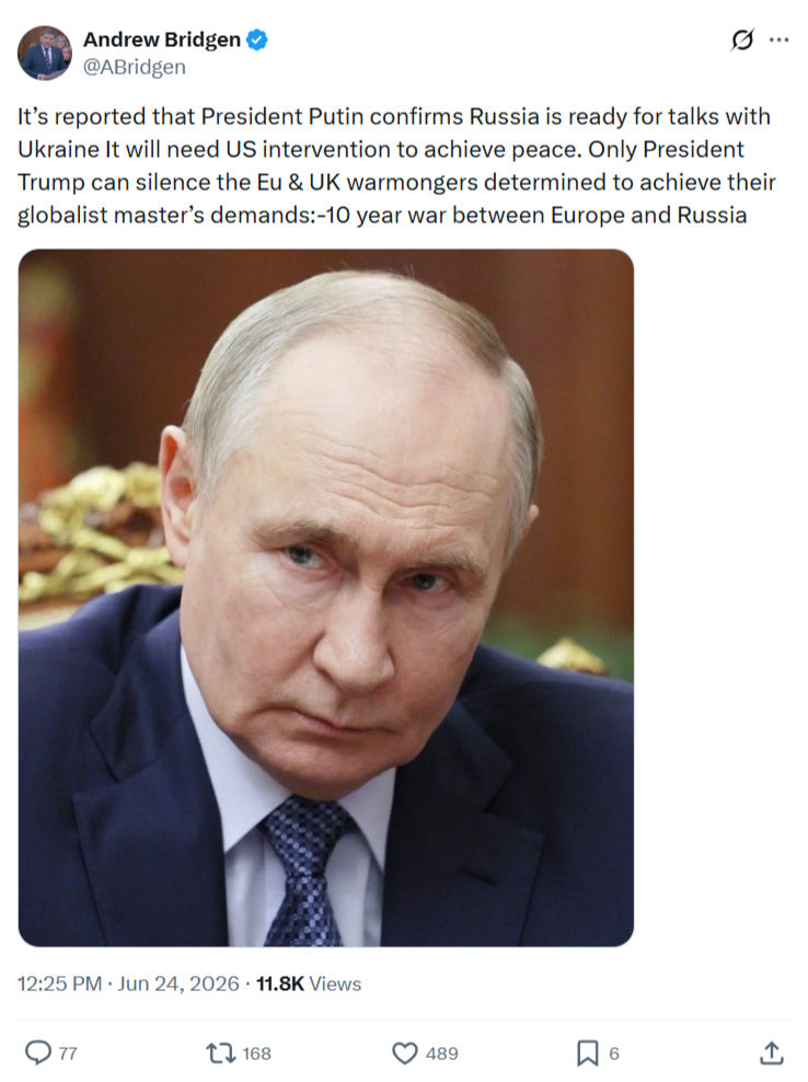Andrew Bridgen: It’s reported that President Putin...