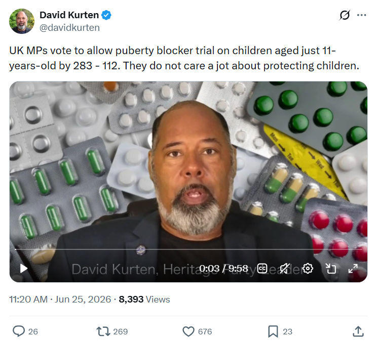 David Kurten: UK MPs vote to allow puberty...