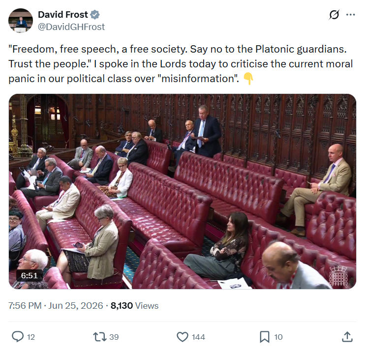David Frost: Freedom, free speech, a free society...