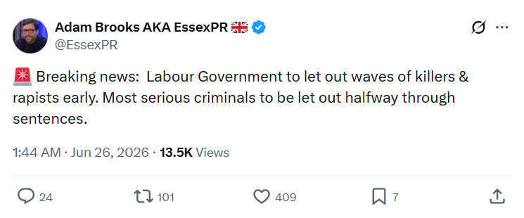 Adam Brooks: Breaking news:  Labour Government to let...