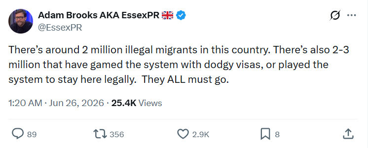 Adam Brooks: There’s around 2 million illegal...