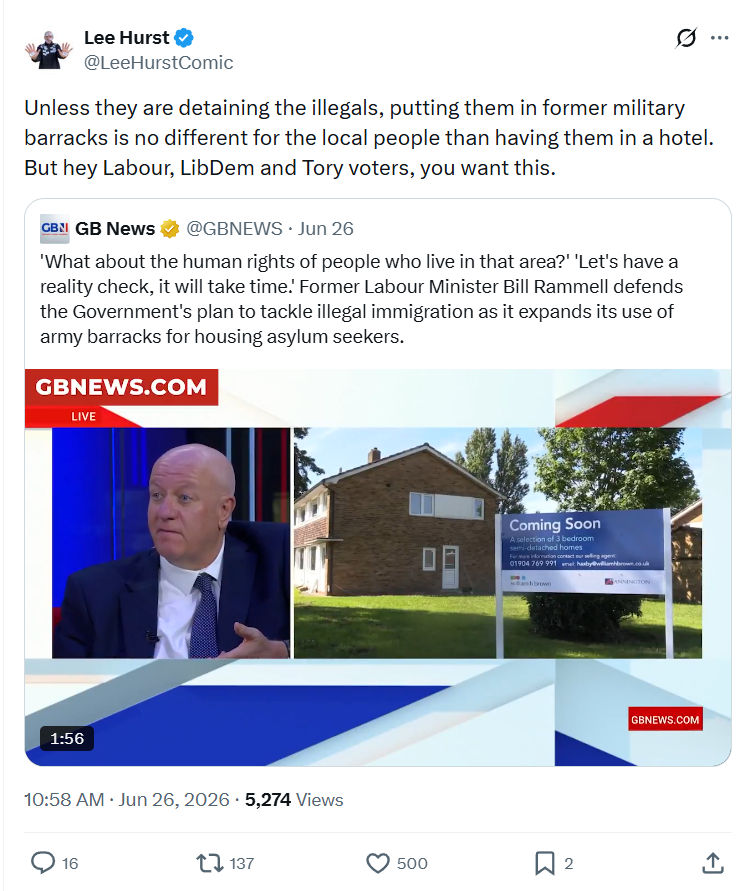 Lee Hurst: Unless they are detaining the illegals...