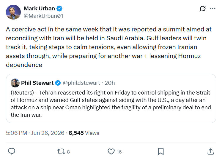 Mark Urban: A coercive act in the same week...