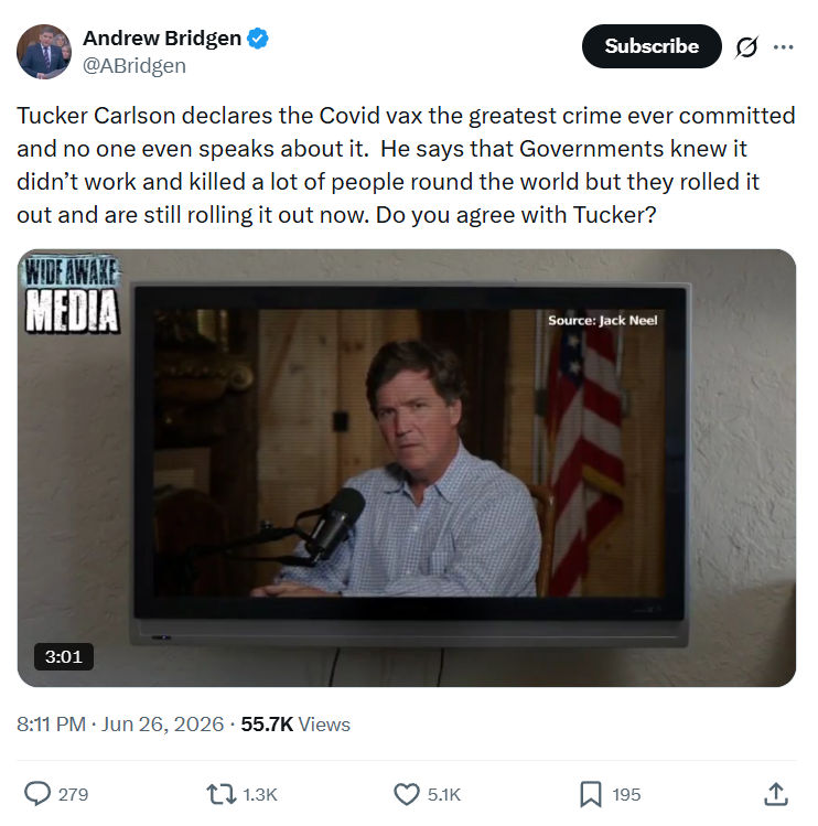 Andrew Bridgen: Tucker Carlson declares the Covid