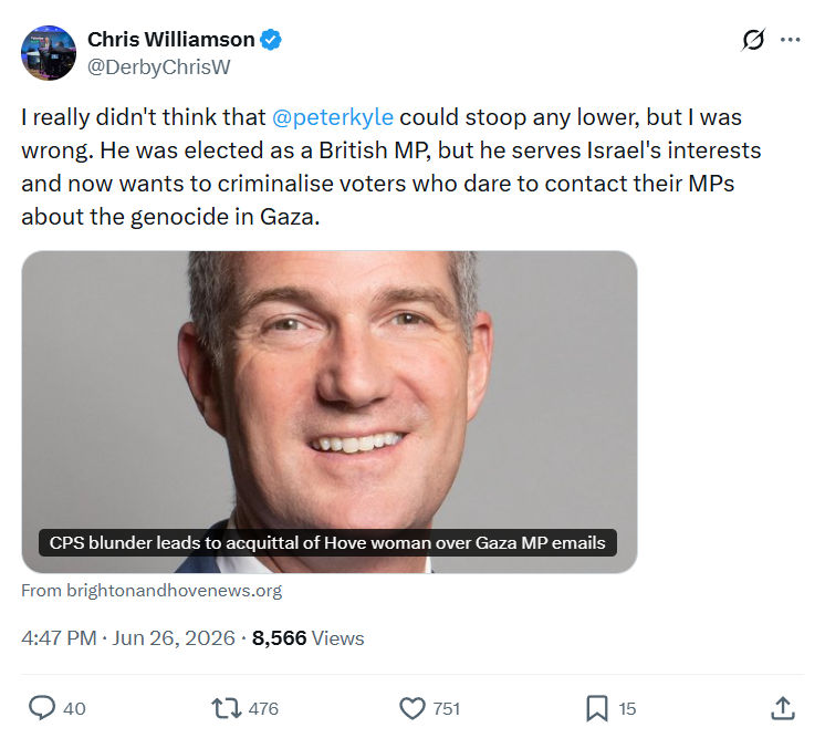 Chris Williamson: I really didn't think that...