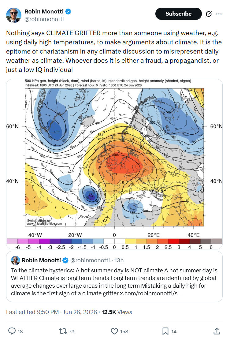 Robin Monotti: Nothing says CLIMATE GRIFTER...