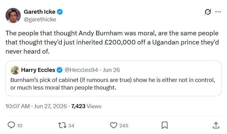 Gareth Icke: The people that thought Andy Burnham...