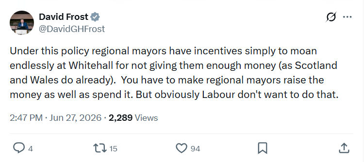 David Frost: Under this policy regional mayors...