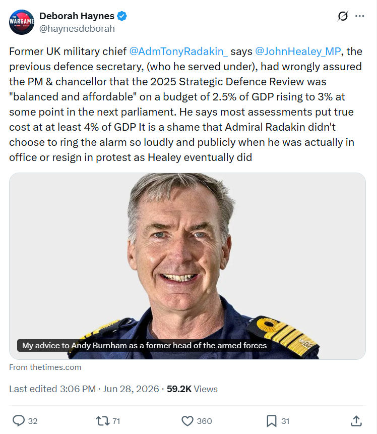 Deborah Haynes: Former UK military chief...