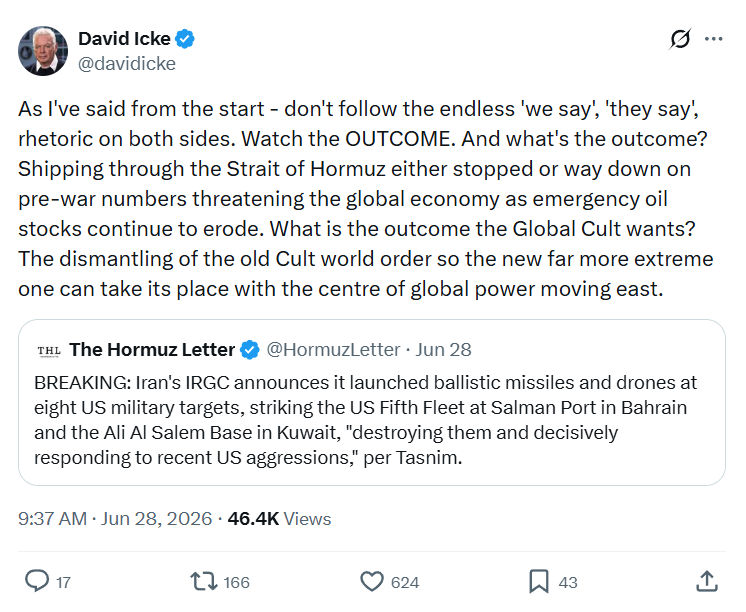David Icke: As I've said from the start...