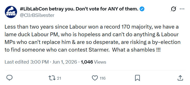 Clr Brian Silvester: Less than two years since Labour…