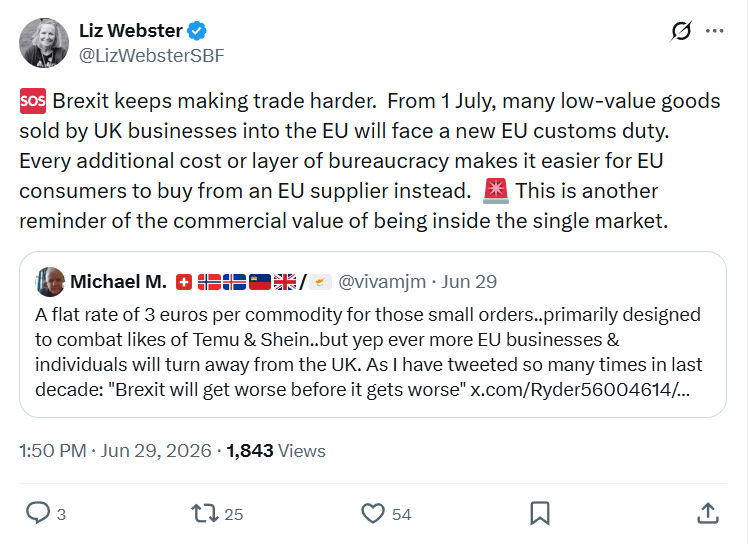 Liz Webster: Brexit keeps making trade harder...